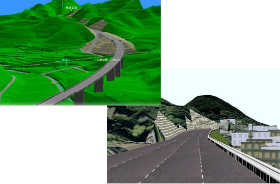 ICT・情報システム 山間部の道路計画イメージ 興和測量設計