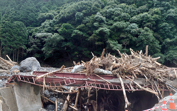 球磨川氾濫時のドローン調査 興和測量設計